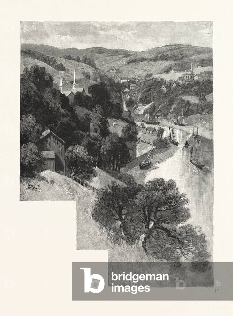Nova Scotia, Bear River, Canada, Nineteenth Century Engraving