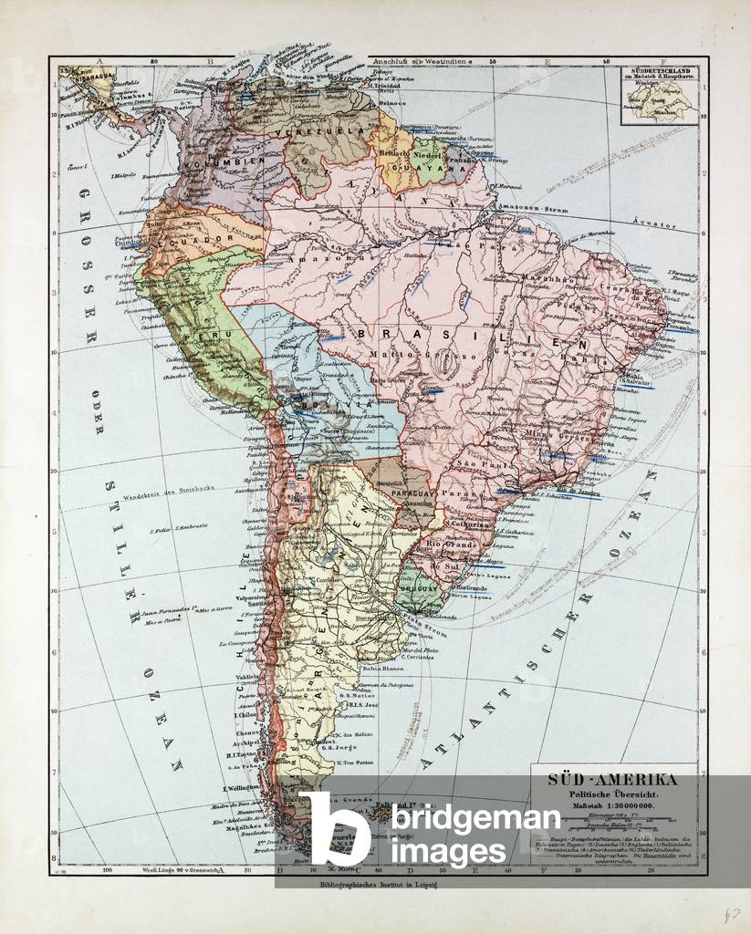 Map of South America 1899