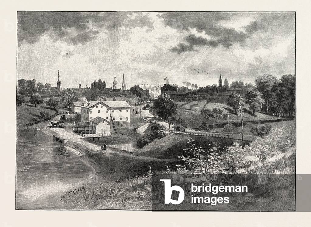 Bowmanville, From the West, Canada, Nineteenth Century Engraving