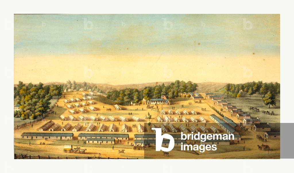 Bird's-Eye View of Cliffburne Hospital, Washington, D.C., Circa 1862