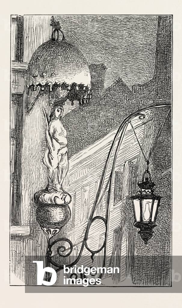 A Street Corner, Antwerp, Belgium, 1873 Engraving