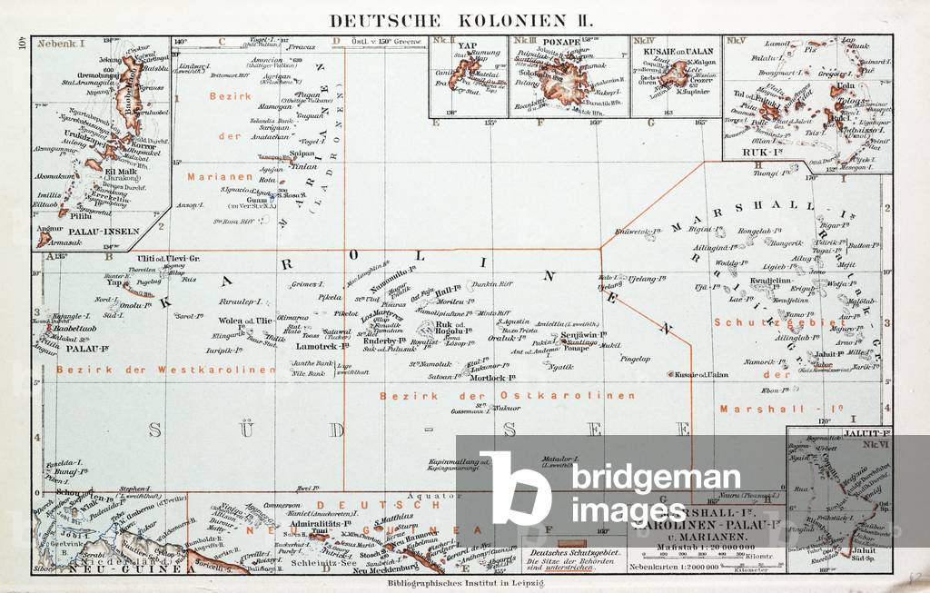 Map of German Colonies German New Guinea 1899