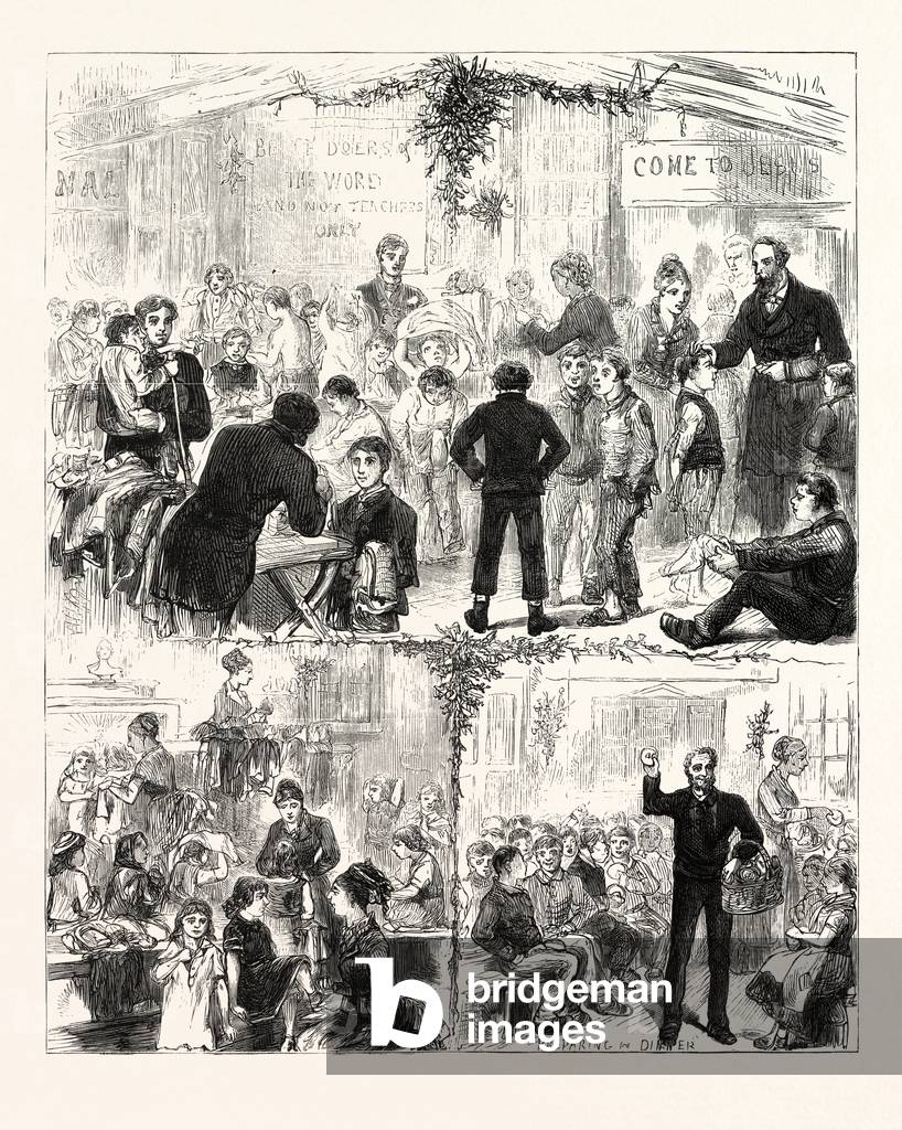 Christmas Day at the Golden Lane Mission: Clothing and Feeding the Ragged Children, 1876