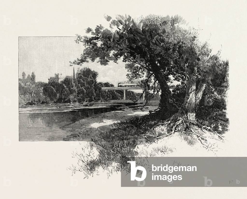 Railroad Bridge, Paris, Canada, Canada, Nineteenth Century Engraving