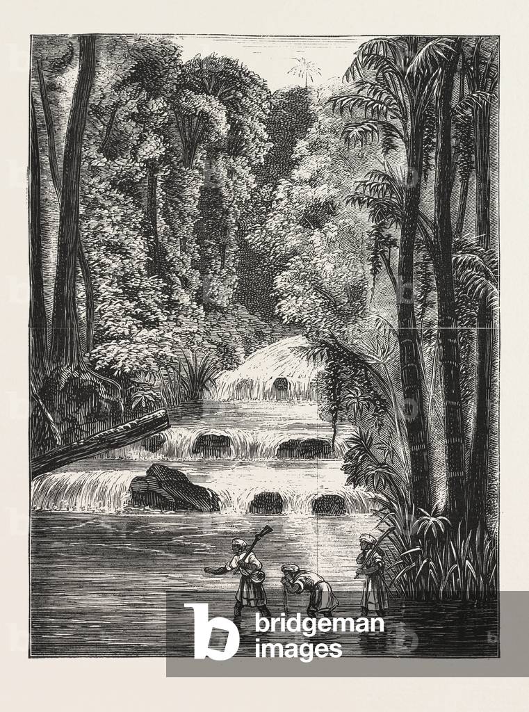 Central African Africa Exploration with Lieut. Cameron River Lukuluive Engraving 1876