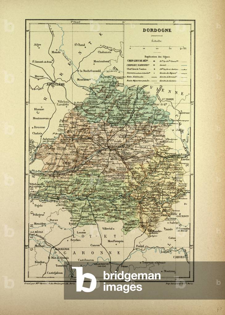 Map of Dordogne France
