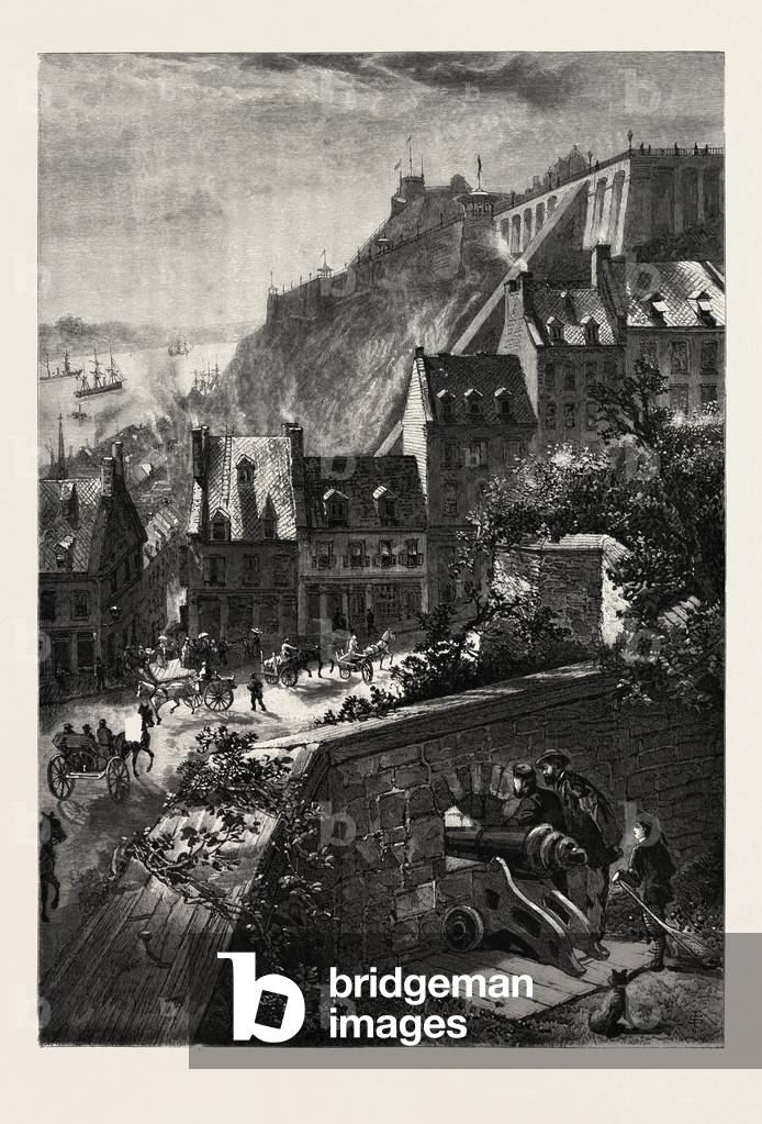 Quebec, a Glimpse from the Old City Wall, Canada, Nineteenth Century Engraving