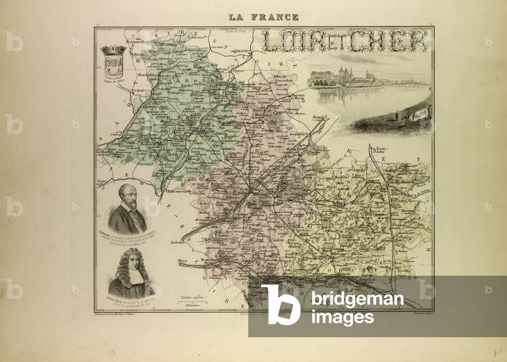 Map of Loir and Cher 1896 France