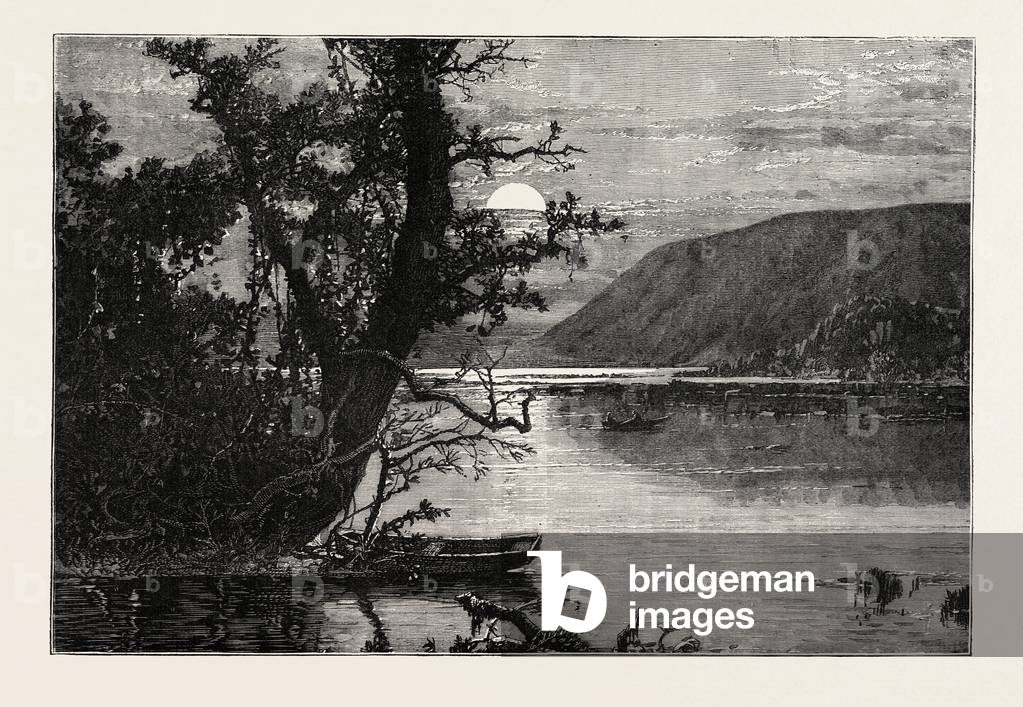 On the Shenandoah,USA, 1870s Engraving