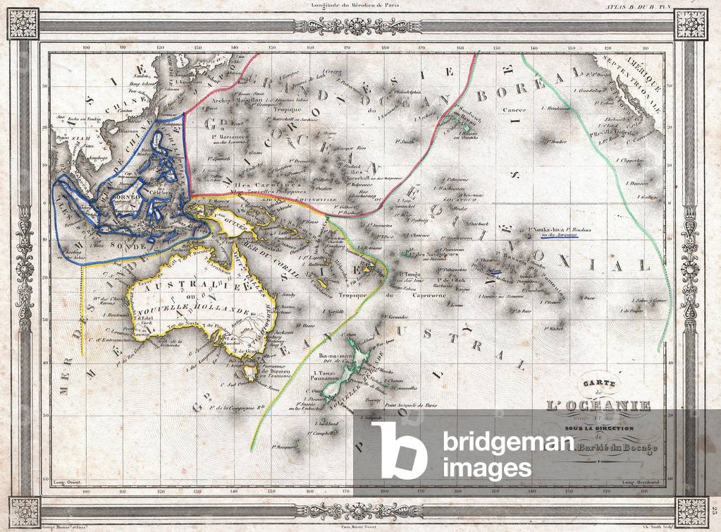 1852, Bocage Map of Australia and Polynesia