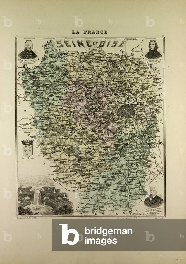 Map of Seine and Oise 1896 France