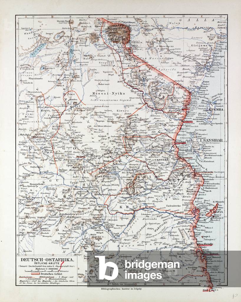 Map of Tanzania Kilimanjaro 1899