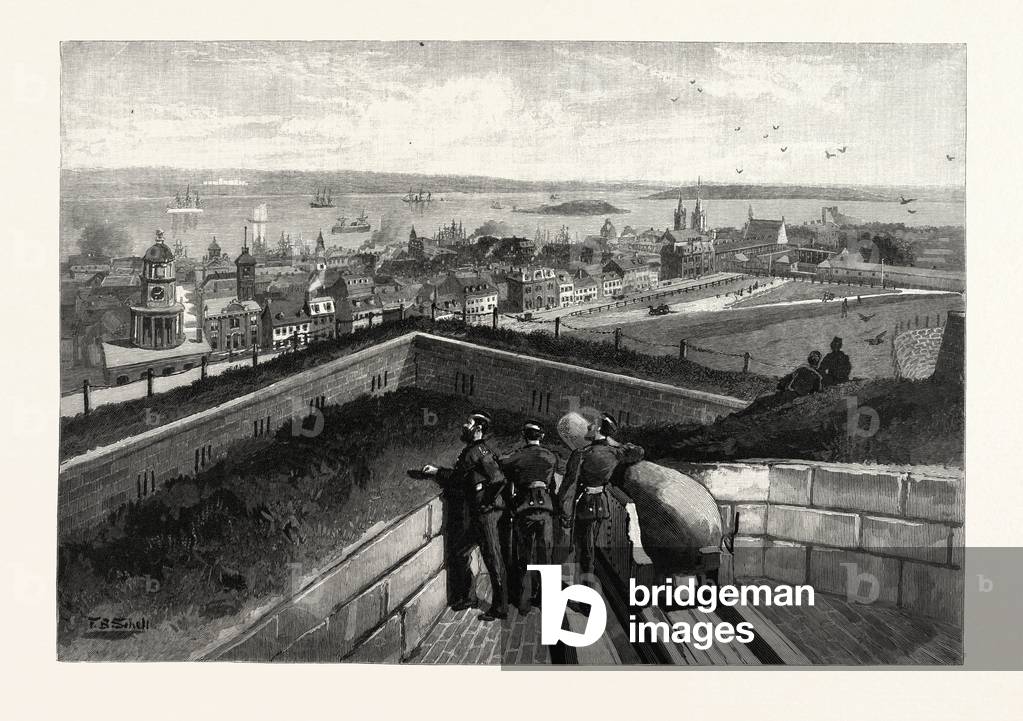 Nova Scotia, Halifax, From Citadel, Canada, Nineteenth Century Engraving