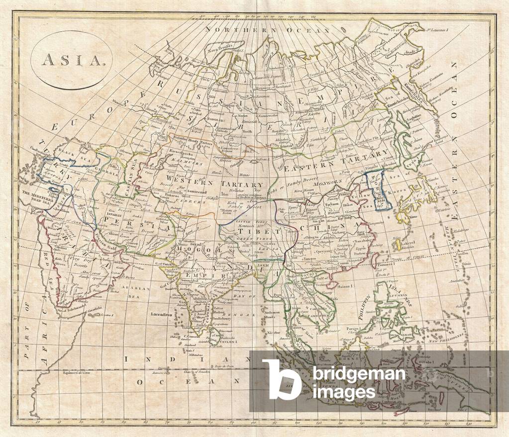 1799, Clement Cruttwell Map of Asia