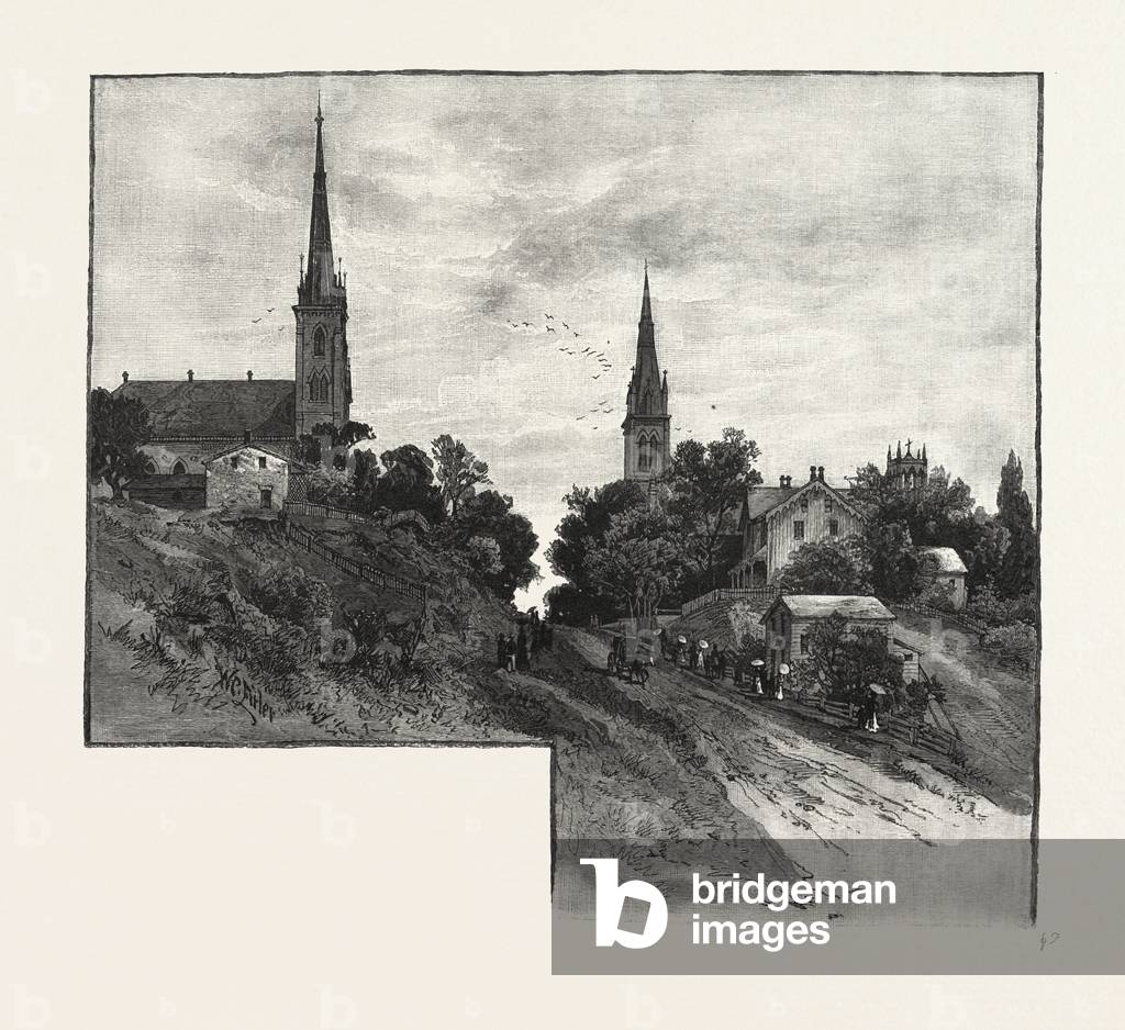 A View in Belleville, Canada, Nineteenth Century Engraving