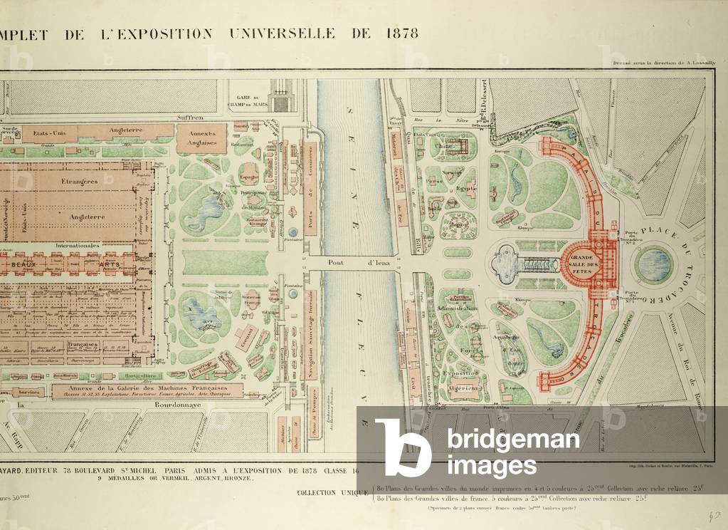 Map of the Universal Exposition of 1878 Paris