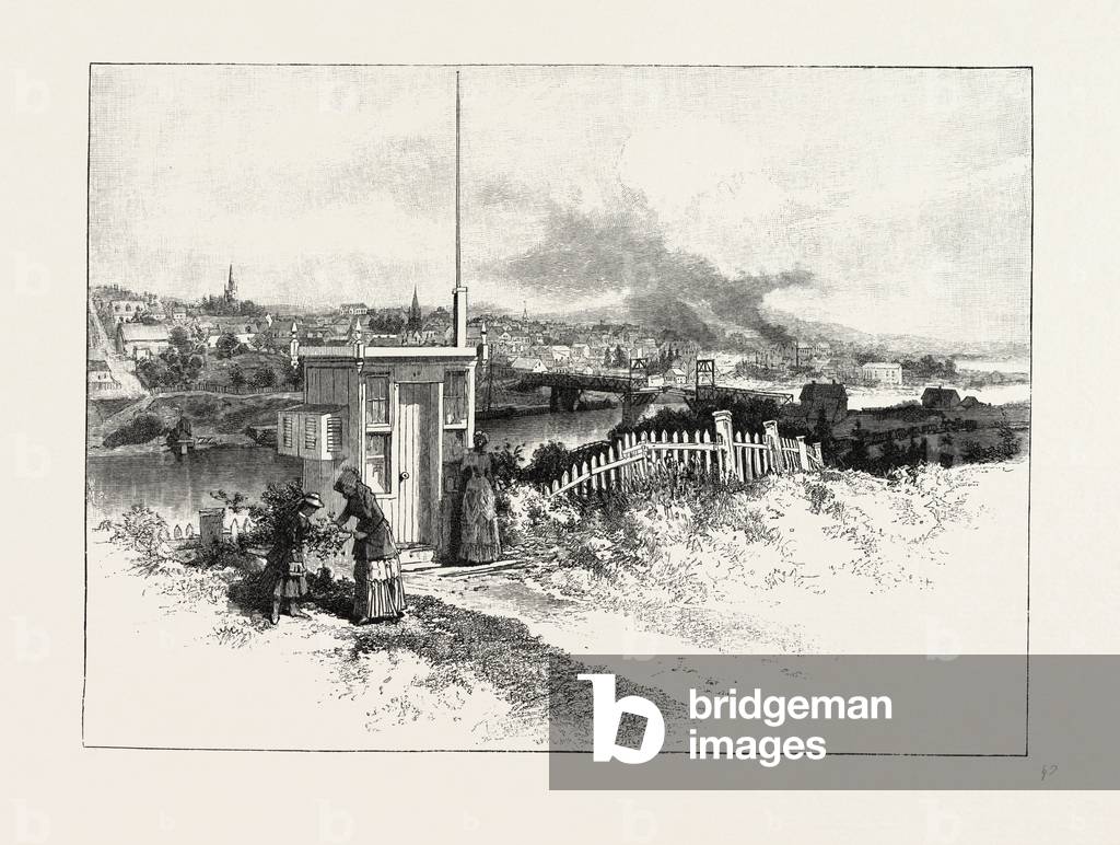 Nova Scotia, New Glasgow, Canada, Nineteenth Century Engraving