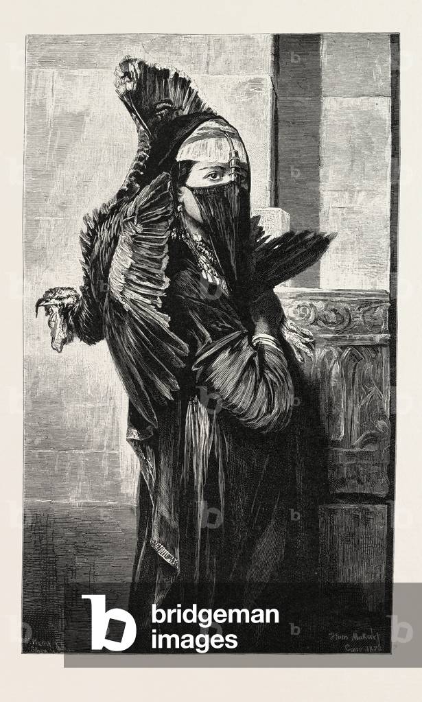 A Seller of Turkeys. Egypt, Engraving 1879