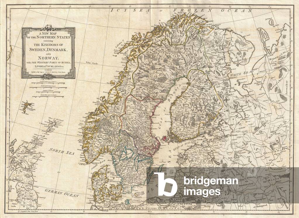 1794, Laurie and Whittle Map of Norway, Sweden, Denmark and Finland, 1794 - 1812
