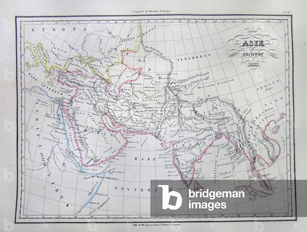 1833, Malte-Brun Map of Asia in Ancient Times