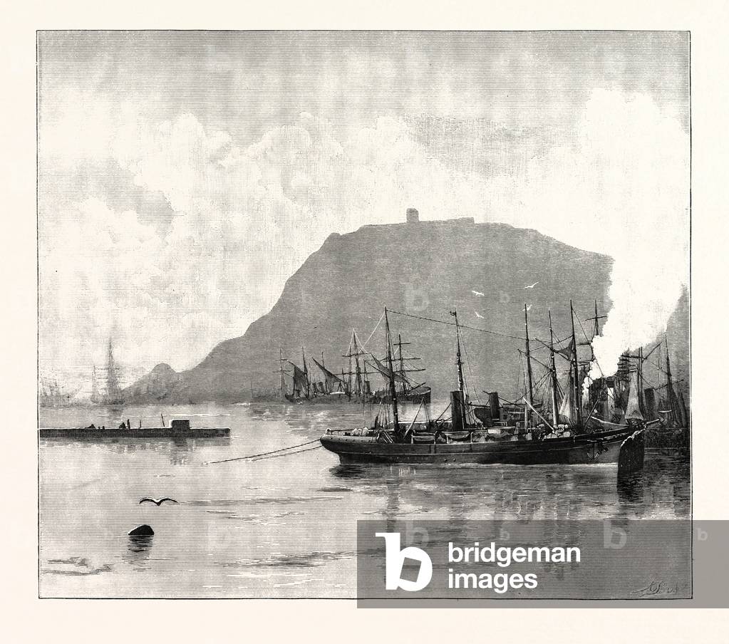 Monjuich, from the Harbour. Barcelona, Spain