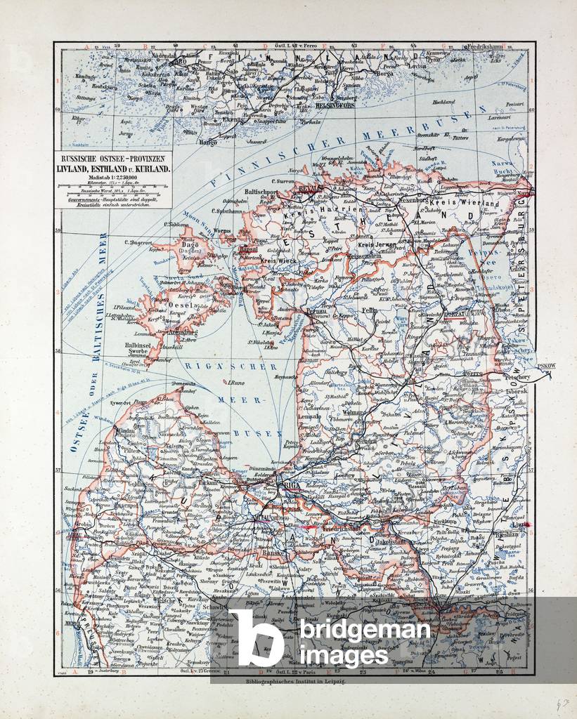 Map of Estland Letland Lithuania 1899