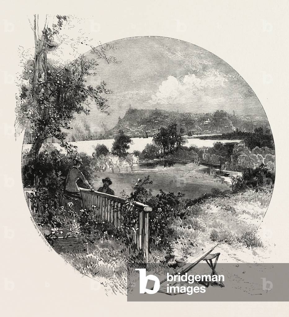 Quebec, View from the Old Manor House at Beauport, Canada, Nineteenth Century Engraving