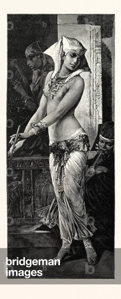 Ancient Egyptian Dancing Girl. Egypt, Engraving 1879