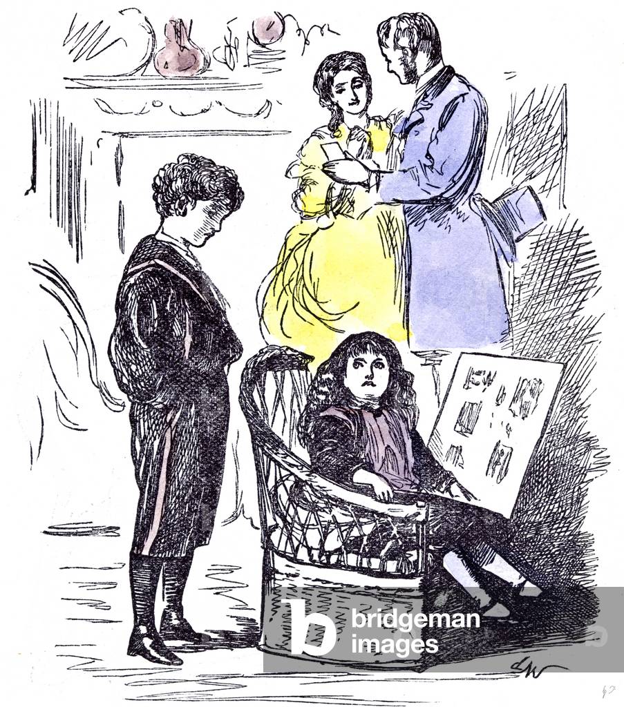 Girl Reading at Home, 1874 (colour litho)