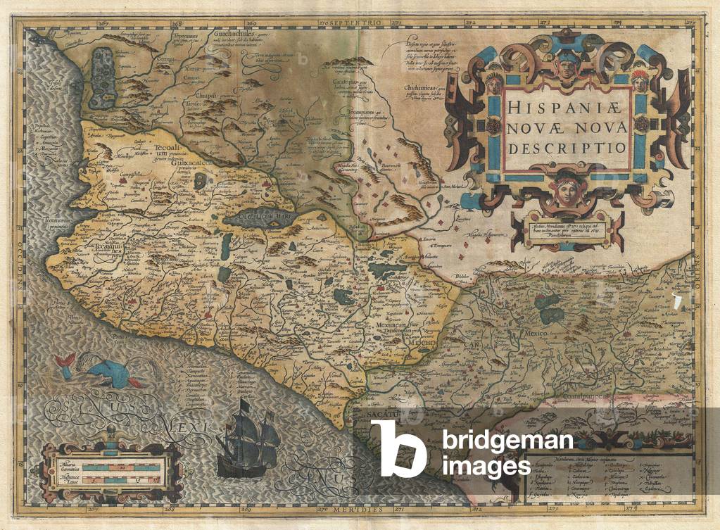 1606, Hondius and Mercator Map of Mexico