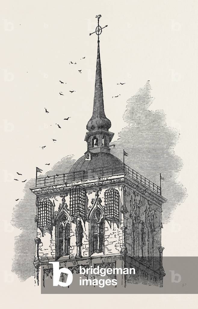 Cages on the Tower of Lamberti Church Münster in which the Remains of John of Leyden Knipperdoling and Krechting Were Hung