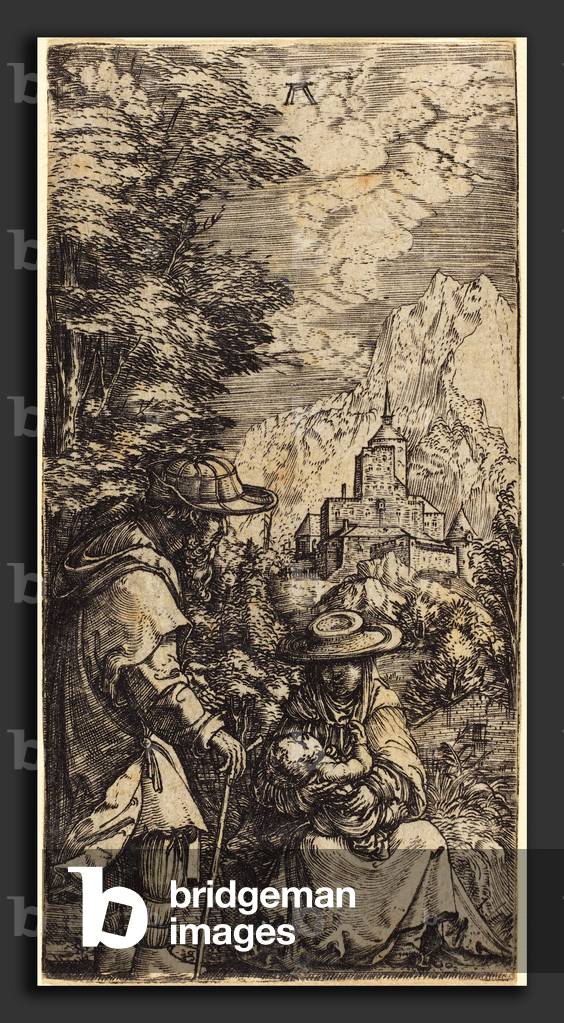 Le repos pendant la fuite en Egypte - Albrecht Altdorfer (tedesco, 1480 o prima - 1538), Riposo durante la fug