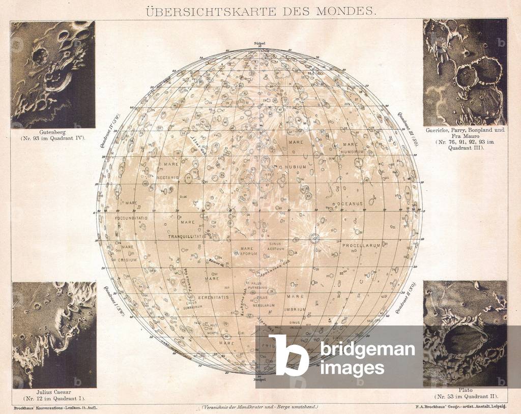 1898, Brockhaus Map of the Moon