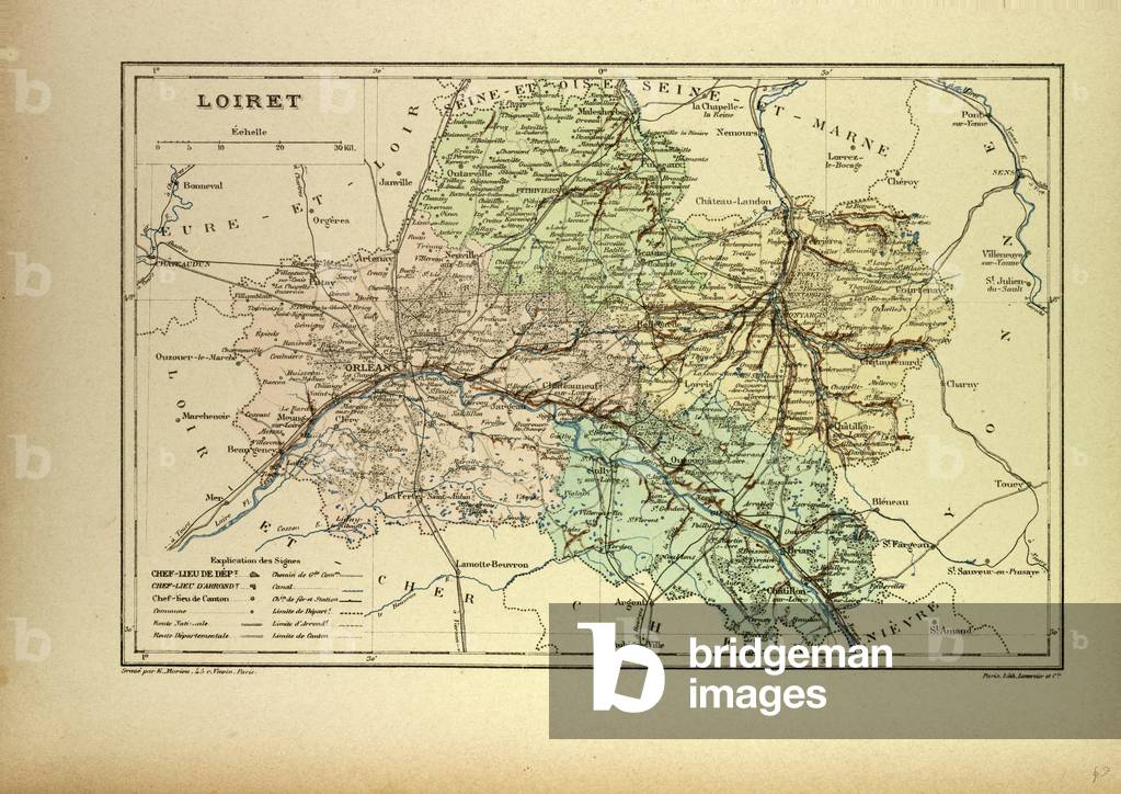 Map of Loiret France