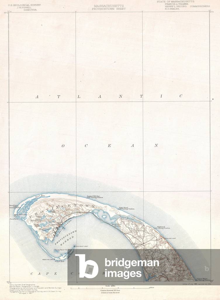 1900, U.S. Geological Survey Map of Provincetown, Cape Cod, Massachusetts