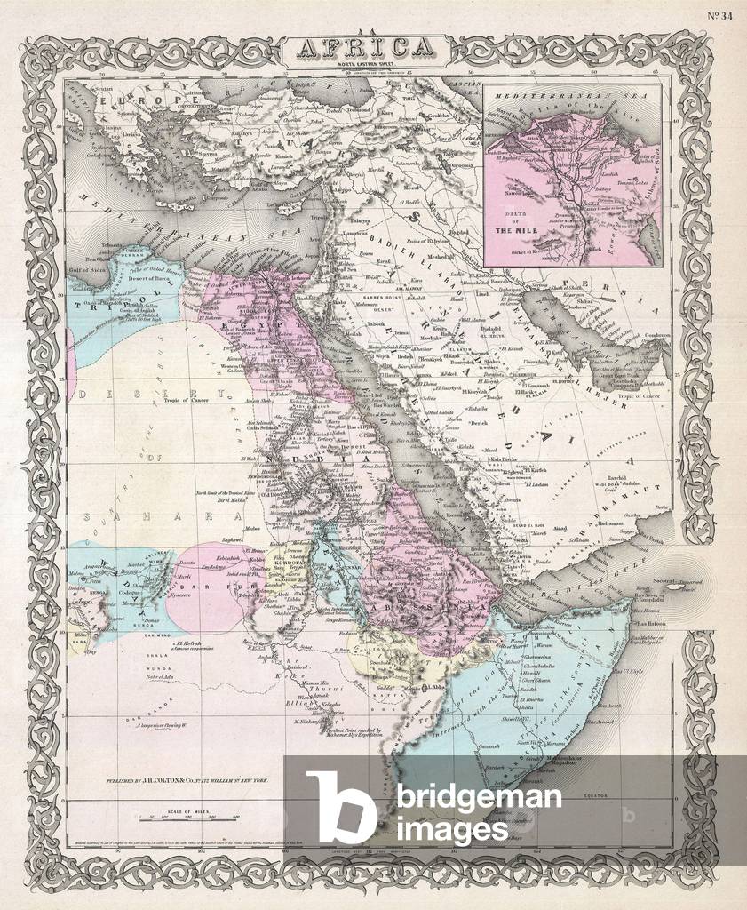 1855, Colton Map of Northeastern Africa
