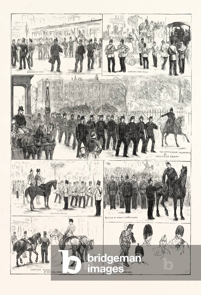 The Volunteer Review in Hyde Park, London, Engraving 1876, UK