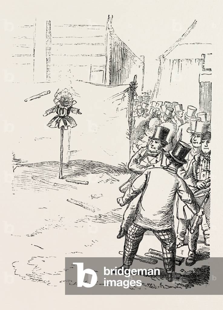 The Derby Day, Scenes by the Roadside and on the Downs: Aunt Sally. UK, 1860 Engraving