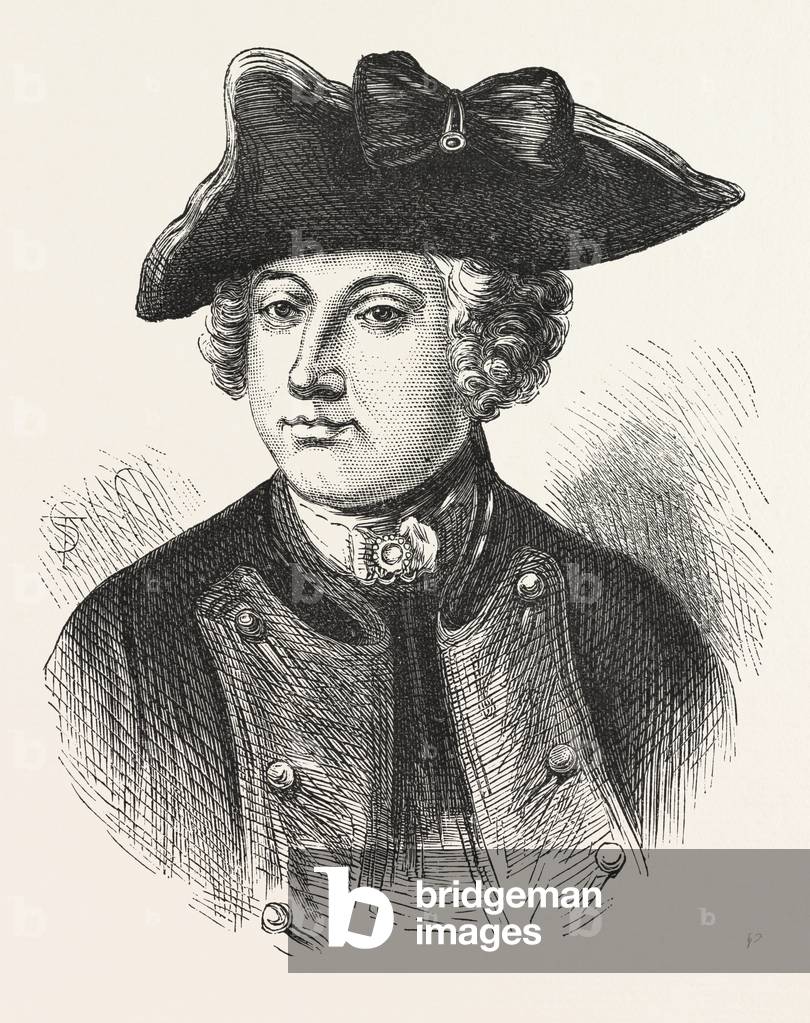 Sir Jeffery Amherst, Officer in the British Army, 1870s Engraving