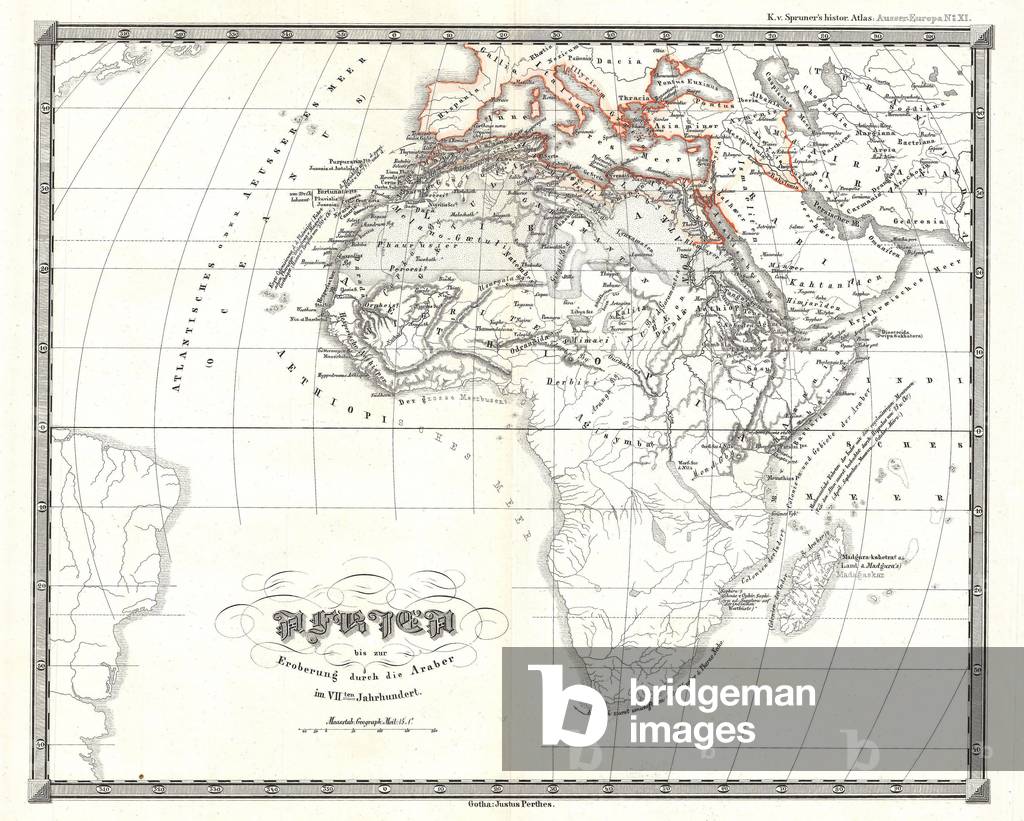 1855, Spruner Map of Africa up to the Arab conquests in the 7th century