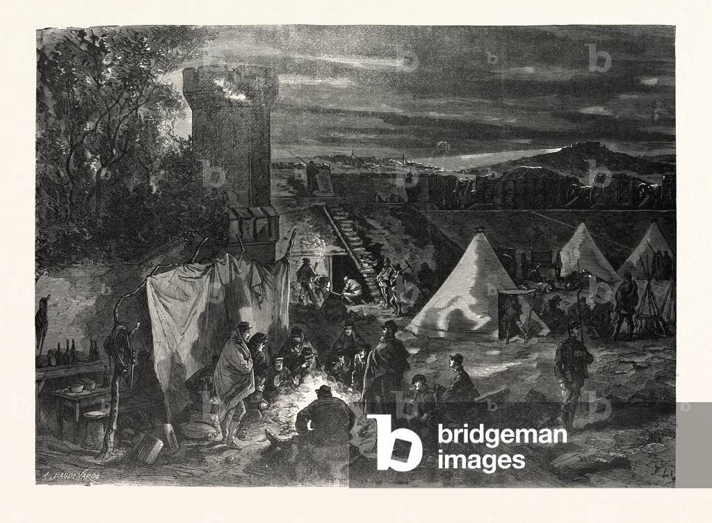 Franco-Prussian War: A Night on the Ramparts of the Bastion 77 at the Gate of Chatillon, France