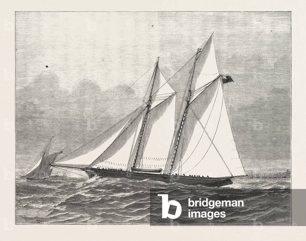 The Prince of Wales's Yacht, Hildedegarde, Engraving 1876, UK