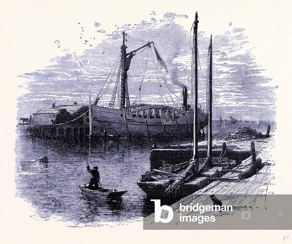 Cargo Boats Shipping Wood at Sandusky United States of America