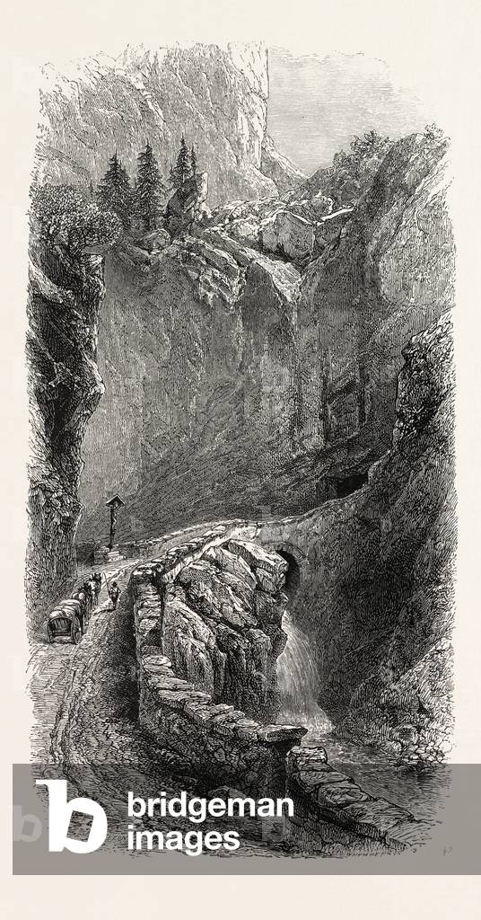 Road Up the Karneidthal, Italy, 19th Century Engraving