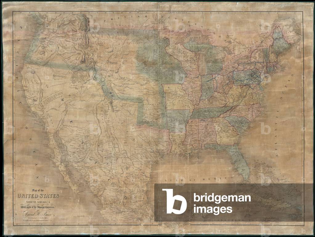 1839, Burr Wall Map of the United States, only example of Jedediah Smith's map