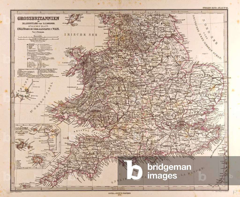 Map of Great Britain, 1872 (engraving)