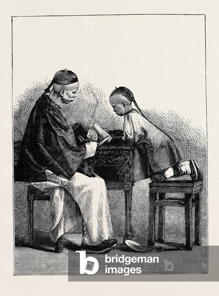 Life in China in the 19th century: A lecture (engraving)