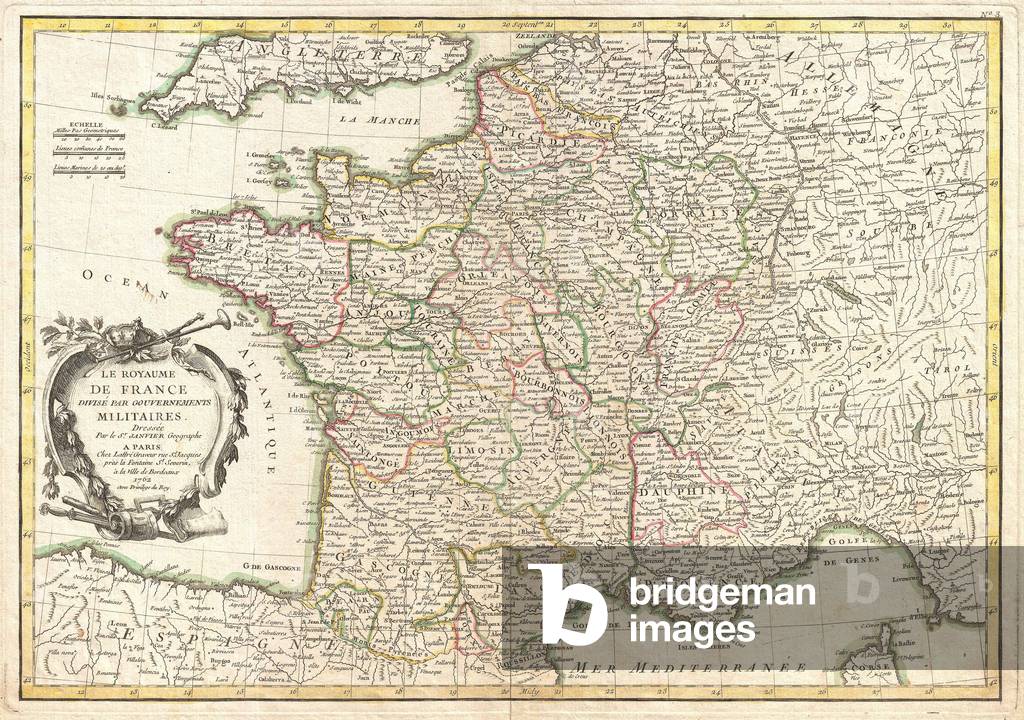 1762, Janvier Map of France