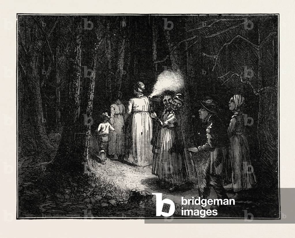 Character Sketches in North Carolina, United States of America: Going to Shouting, US, USA, 1873 Engraving