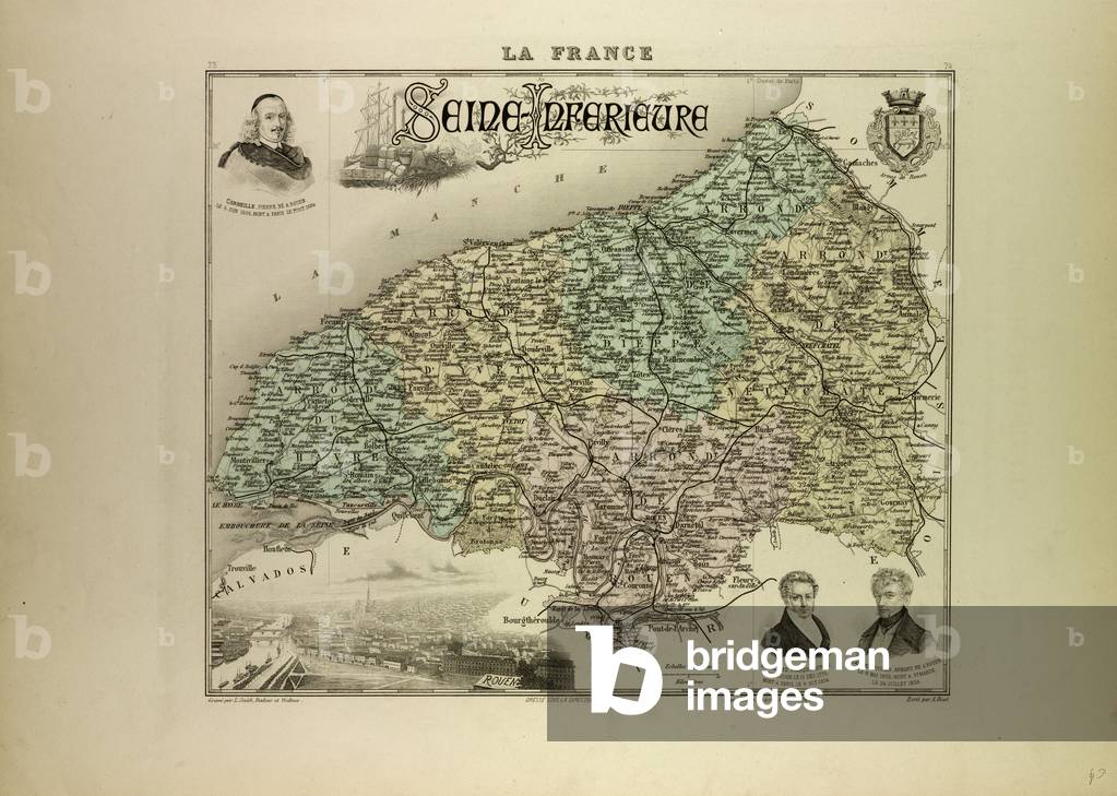 Map of Seine-Inférieure 1896 France
